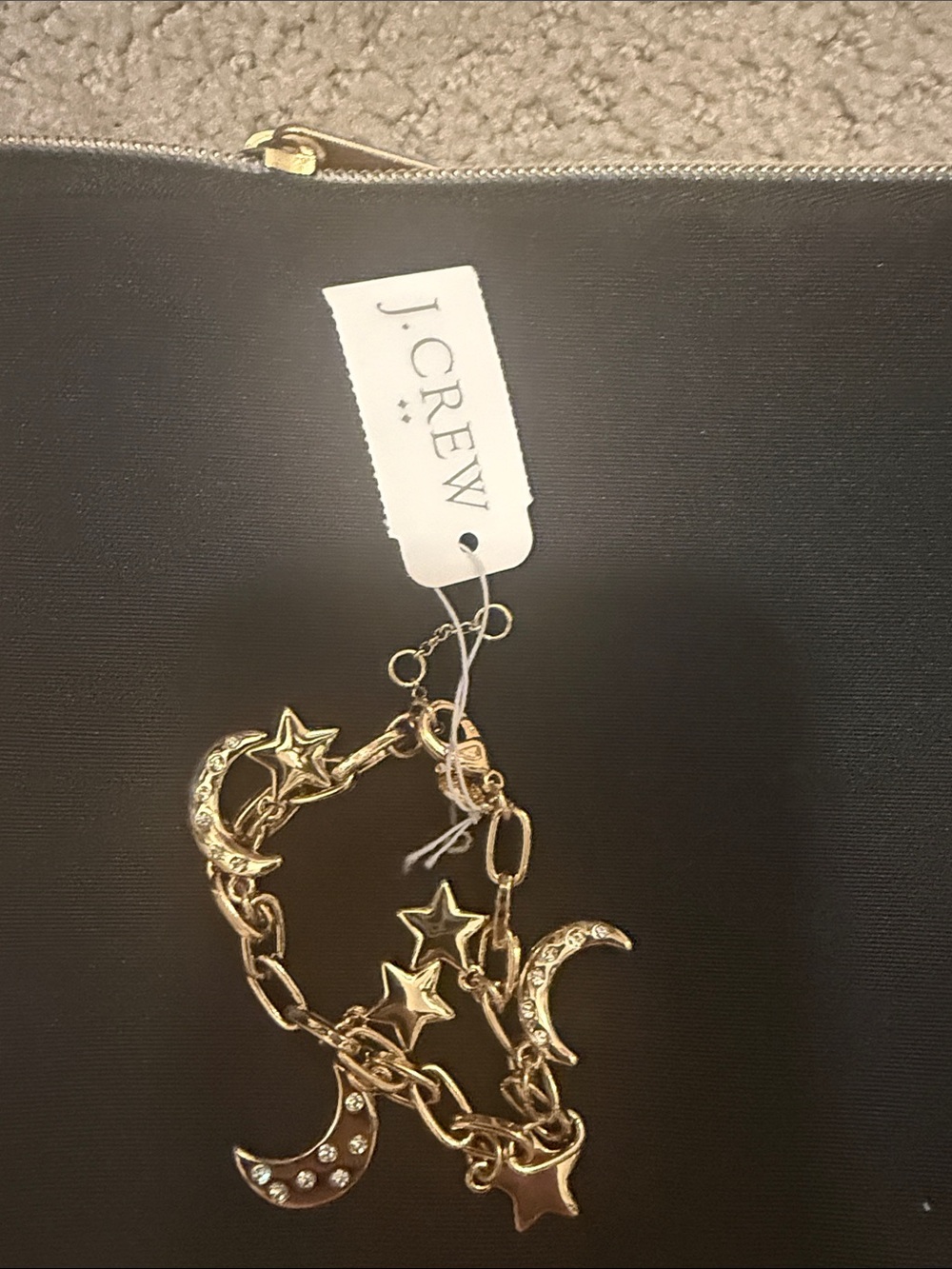 J. Crew Gold Celestial Charm Bracelet with Moons & Stars
